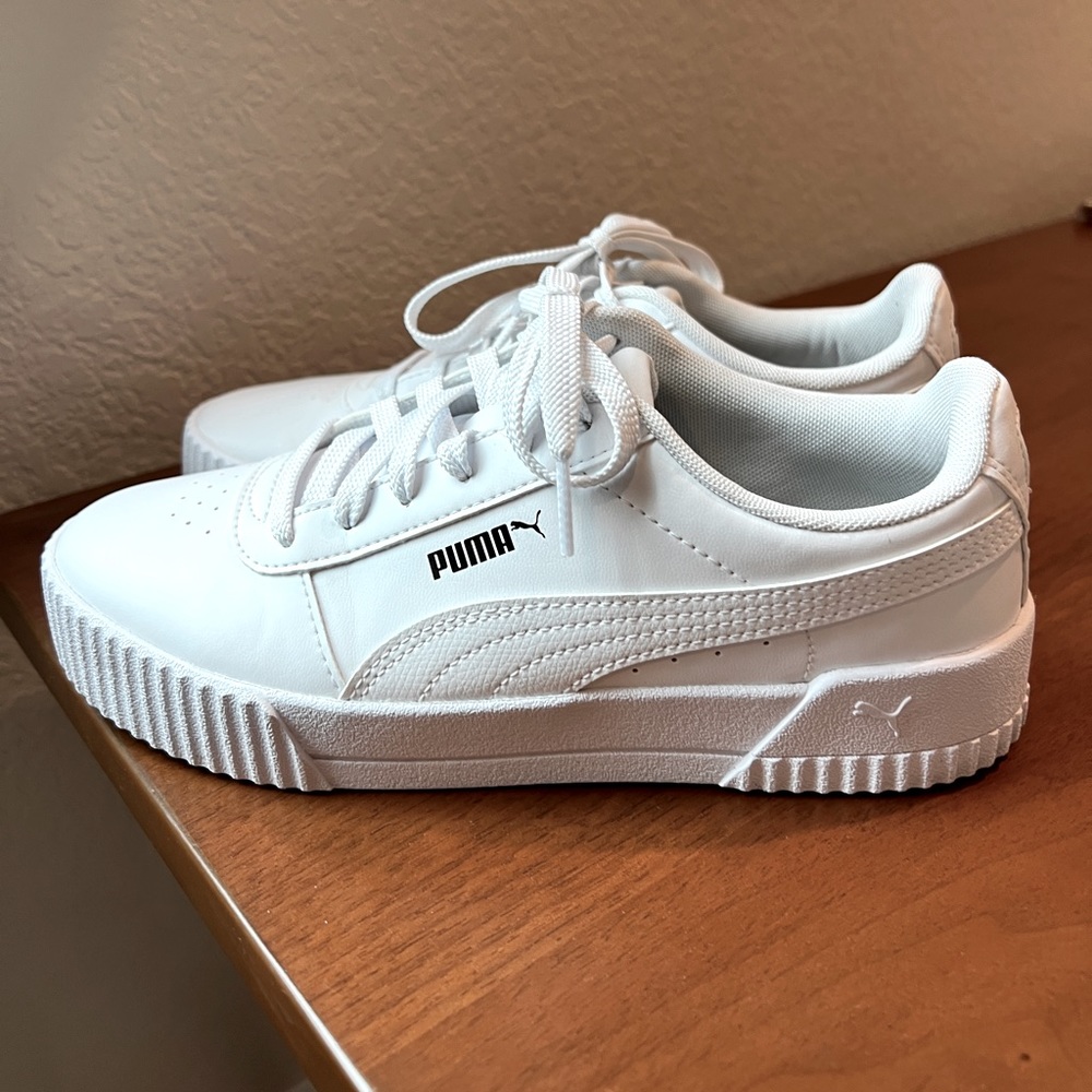 Womens White Puma Soft Foam Sneakers
